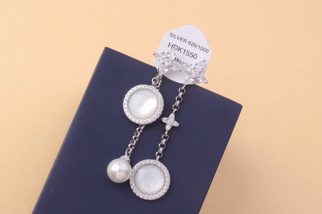 APM Monaco Moonstone and Pearl Earrings